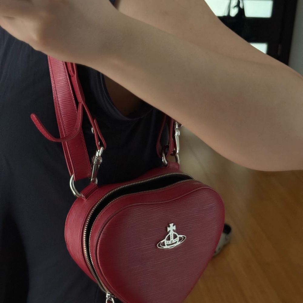 Vivienne Westwood Burgundy Heart Crossbody Bag